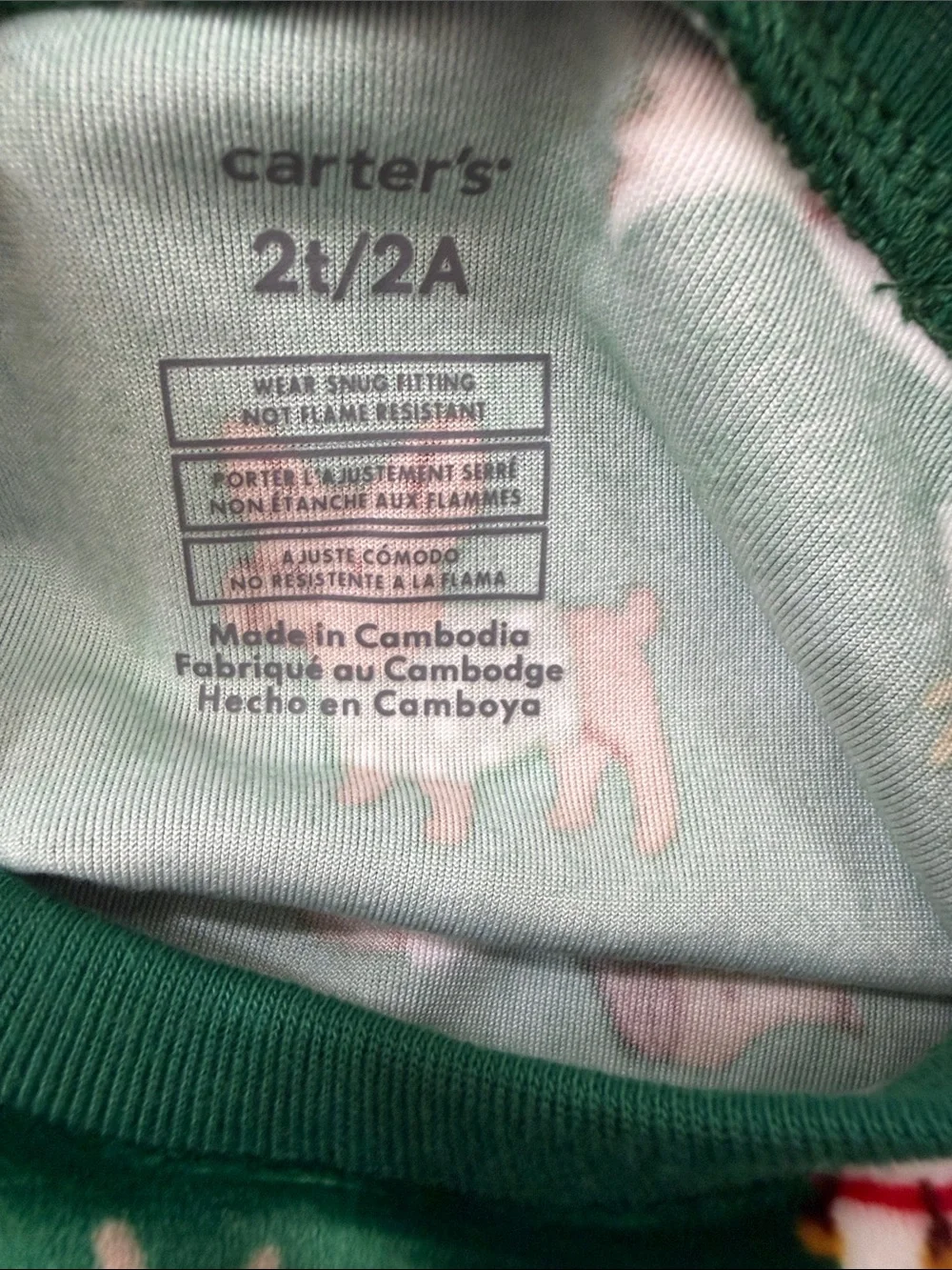 Kids Green Holiday Dog Print Christmas Designs Pajama Set